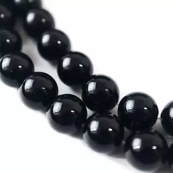 Бусины для браслета из оникса, серия 10 мм, 38 бусин, Power Stone Craft, аксессуары ручной работы, части, сверкающий Punpun Maru [натуральный камень] (Черный Агат) [Приблизительно.