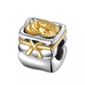 Бусины для денег из стерлингового серебра 925 пробы с позолотой, модные женские браслеты, ожерелья, аксессуары своими руками