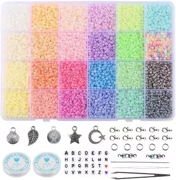 Бусины для рукоделия 24 цвета BetterJonny 3 мм стеклянные бусины для рукоделия маленькие бусины для рукоделия набор круглых бусинок аксессуары наборы для рукоделия