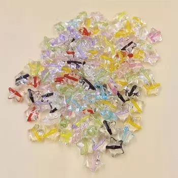 Бусины для рукоделия, фурнитура для бисероплетения, браслет, ожерелье, 13 мм, свободные бусины, акриловые, ручная работа, изготовление украшений, звезда, 120 шт. синий