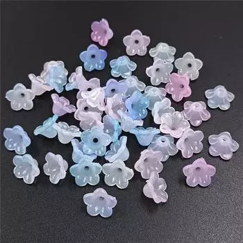 Бусины для сережек, ожерелий, имитация глазури, модный роговой держатель для цветов, окрашенный, 20 шт., двухцветные украшения, акрил, аксессуары для волос своими руками