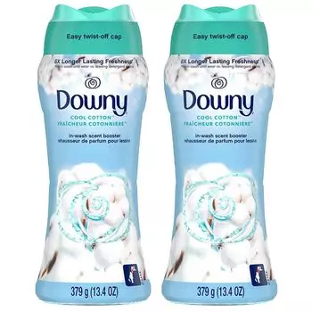 Бусины Downy Cool Cotton 379 г x 2 Ароматизатор Downy Cool Cotton Усилитель аромата Чистый и освежающий аромат Официальный дистрибьютор In-wash 13,4 унции