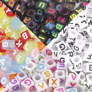 Бусины GOODCHI, бусины с буквами алфавита, детали алфавита, цветные кубические формы, браслеты своими руками, украшения ручной работы, аксессуары, разделительные бусины 6 мм, 800 шт., прибл.