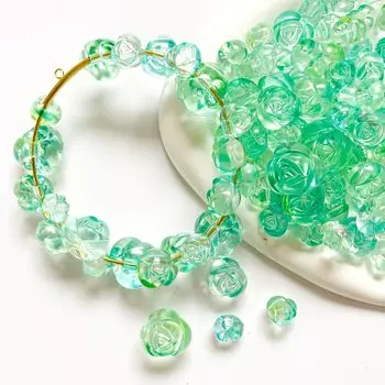 Бусины Harovo Flower Бусины Rose Flower Mix 50 шт. Декоративные детали Бусины Watermark Аксессуары Детали для поделок Ловец снов Материалы для ручной работы (зеленый)