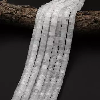 Бусины Heishi Rondelle из натурального горного кварца 8 мм, нить 15,5 дюймов 8MM