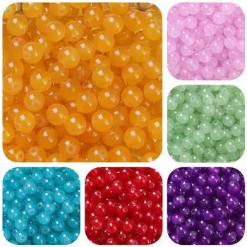 Бусины, имитирующие стеклянный нефрит: Круглые, рассыпчатые бусины для изготовления браслетов, ожерелий и ювелирных аксессуаров своими руками.