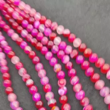 Бусины из агата с розовыми полосками, каменные бусины 6 мм, 8 мм, 10 мм, нить длиной 14–15 дюймов, бусины из драгоценных камней, поставщики бисера. 6 MM 1 Strand Beads