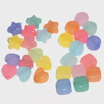 Бусины из акрилового желе в форме звезд и сердец для самодельных украшений Blocks; 100 pieces/pack
