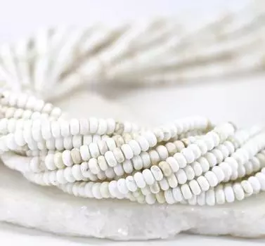 Бусины из белого драгоценного камня говлита Rondelle 2x4 мм 2X4MM