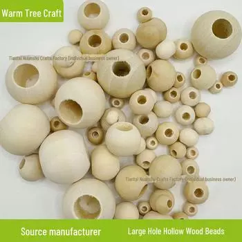 Бусины из дерева лотоса с большим отверстием ручной работы (8-50мм) - Круглые, россыпные бусины для самодельных украшений 8mm (3mm hole)
