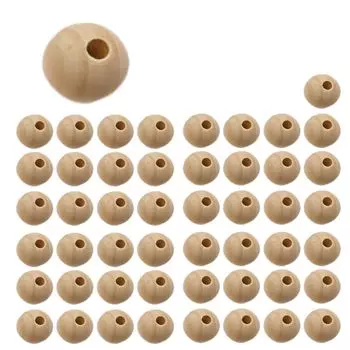 Бусины из дерева Tropchou Деревянные бусины Ручная работа Товары для творчества Аксессуары для бусин Части Ожерелье Круглое (20мм (50 штук))