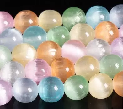 Бусины из драгоценного камня селенита 6 мм 8 мм 10 мм радужные круглые бусины качества AAA 6MM