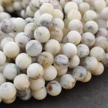 Бусины из драгоценных камней с дендритовым опалом и натуральной матовой отделкой, свободные круглые бусины класса ААА, размер 6 мм, 8 мм, 10 мм, бусины длиной 14–15 дюймов. 6 MM 1 Strand Beads