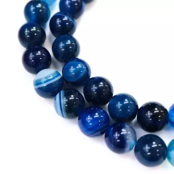 Бусины из голубого агата для браслета, серия 8 мм, 44 бусины, агатовые поделки, аксессуары ручной работы, части, сверкающий Пунпун Мару [натуральный камень] (Голубой Агат) [Приблизительно. синий