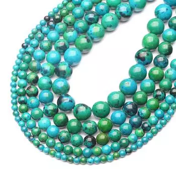Бусины из хризоколлы из натурального камня, круглые свободные бусины-разделители для изготовления ювелирных изделий, 15 дюймов, 4/6/8/10/12 мм 8mm 48pcs