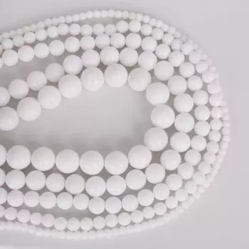 Бусины из натурального белого камня, свободные круглые бусины-разделители для изготовления ювелирных изделий, 4/6/8/10/12 мм, 15 дюймов, браслет, ожерелье «сделай сам» 4mm 95pcs