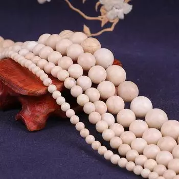 Бусины из натурального белого окаменелого камня, речной камень, гладкие круглые свободные бусины 4, 6, 8, 10, 12 мм для изготовления ювелирных изделий 6mm 61pcs