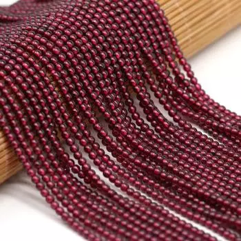 Бусины из натурального камня граната 2/3/4/мм круглые гладкие бусины для изготовления ювелирных изделий своими руками серьги браслет ожерелье аксессуары 3mm красный
