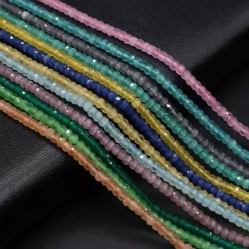 Бусины из натурального камня, граненые бусины, бусины в форме счетов, 2x3 мм, подвески для изготовления ювелирных изделий, ожерелье, браслет, серьги, аксессуары 2x3mm