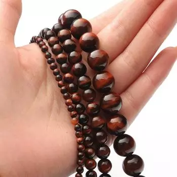 Бусины из натурального камня красный тигровый глаз круглые бусины для изготовления ювелирных изделий DIY браслет ожерелье ножной браслет 6mm 61pcs