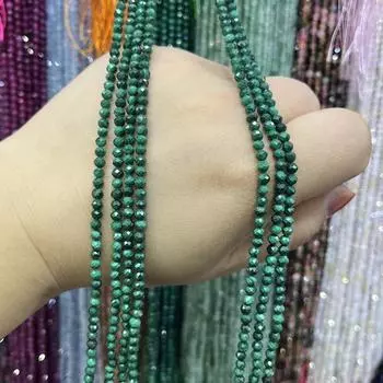 Бусины из натурального камня малахита 2/3/4/мм граненые бусины для изготовления ювелирных изделий своими руками серьги браслет ожерелье аксессуары 2mm