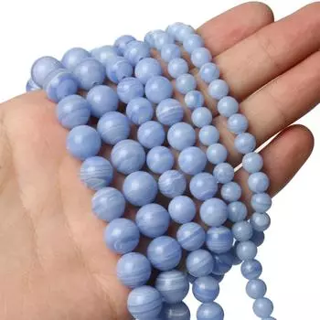 Бусины из натурального камня, синие кружевные агатовые бусины, круглые свободные бусины для изготовления ювелирных изделий 6mm approx 61pcs
