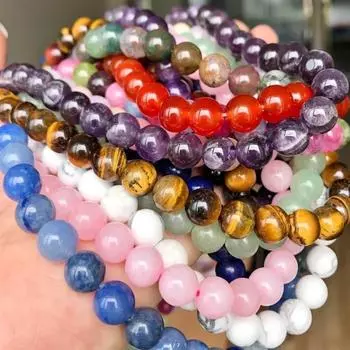 Бусины из натурального камня, синий тигровый глаз, агат, розовый кварц, лазурит, нефрит, опал, круглые свободные бусины для изготовления ювелирных изделий, браслет «сделай сам», 8 мм, 15 дюймов Matte Onyx