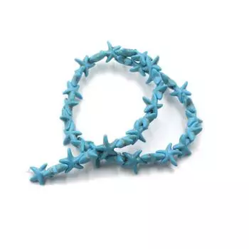 Бусины из натурального камня в виде морской звезды, богемские голубые бирюзовые бусины-разделители для самостоятельного изготовления украшений для женщин и мужчин, аксессуаров, поделок, рождественских подарков 38 см 1Strand/15mm синий