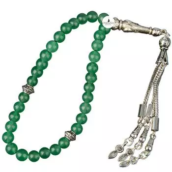 Бусины из натурального камня зелёный авантюрин 33 штуки – 6 мм