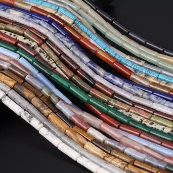 Бусины из натурального камня золотой лебедь/бирюза цилиндрические изолирующие бусины для изготовления ювелирных изделий DIY ожерелье браслет серьги аксессуар 5x14mm