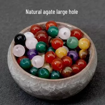 Бусины из натурального красного агата: Бусины с большими отверстиями для браслетов, ожерелий и ювелирных аксессуаров своими руками