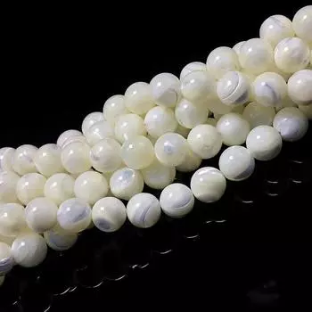 Бусины из натурального перламутра MOP 4 мм, 6 мм, 8 мм, 10 мм, полированные, круглые, россыпью, драгоценные камни, разделительные бусины для браслетов, изготовление и дизайн ювелирных изделий 15,5 дюймов 4MM