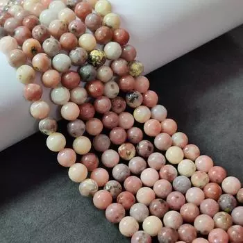Бусины из натурального перуанского розового опала, круглые бусины класса A, размер 6 мм, 8 мм, 10 мм, свободные бусины, бусины длиной 14–15 дюймов. 6 MM 1 Strand Beads