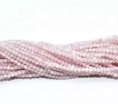 Бусины из натурального розового кварца, бусины класса ААА, граненые бусины 2-2,5 мм, крошечные бусины из розового кварца, бусины из розовых драгоценных камней, маленькие бусины-разделители, розовые бусины 2-3MM