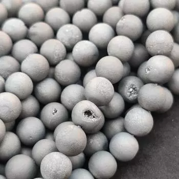 Бусины из натурального серого агата с матовой отделкой, бусины размером 6 мм, 8 мм, 10 мм, гладкие круглые бусины, бусины длиной 14–15,5 дюймов. 6 MM 1 Strand Beads