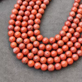 Бусины из натуральной красной яшмы, гладкие круглые бусины, свободные бусины из натуральной красной яшмы из драгоценных камней для изготовления ювелирных изделий, бусины размером 6 мм, 8 мм, 10 мм. 6 MM 1 Strand Beads