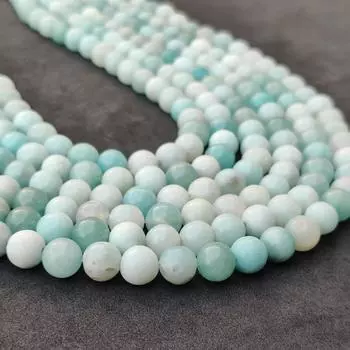 Бусины из польского синего амазонита, натуральный драгоценный камень класса А, круглые свободные бусины, бусины размером 6 мм, 8 мм, 10 мм. 6 MM 1 Strand Beads
