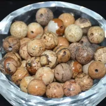 Бусины из яшмы с изображением полированной круглой каменной бусины для изготовления ювелирных изделий 4/6/8/10 мм 6mm-60pcs