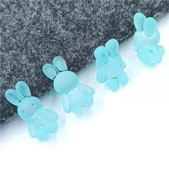 Бусины из смолы кролика, браслет, ожерелье, повязка для волос, 10 шт. для изготовления ювелирных изделий, симпатичные матовые, желейные, для изготовления разделителей, мультяшные бусины зелёный