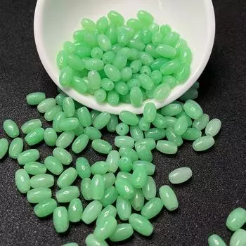 Бусины из зеленого риса и халцедона для самодельных украшений: Браслеты, ожерелья и плетение About 5*8mm трава зеленый