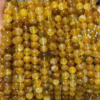 Бусины из желтого гематоидного кварца, натуральные хрустальные бусины, круглые каменные бусины качества AAA 6 мм 8 мм 10 мм 6MM