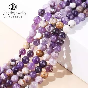 Бусины Jingde Amethyst Flower & Round - украшения своими руками и аксессуары ручной работы. 6mm about 60 pieces