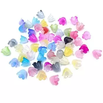 Бусины-колокольчики орхидеи ручной работы 20 шт., аксессуары для украшений своими руками, акриловые, креативные, модные, материал для сосудов, цветные подвески красный