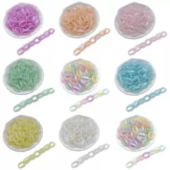 Бусины креативные для изготовления браслета, ожерелья, 20 шт. россыпью бусин, модные флуоресцентные цепочки, россыпью бусины, аксессуары для украшений своими руками, акриловые аксессуары разноцветный