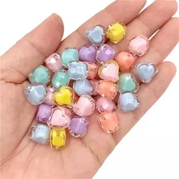 Бусины Love Heart, подвески из сердечника, матовый акрил, модный материал «сделай сам», прозрачный, креативный, для изготовления ювелирных изделий, 20 шт., аксессуары Frosted шампанского