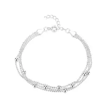 Бусины Многослойный Браслет из Бусин Простые Металлические Браслеты Блестящий Браслет из Титановой Стали Подарок