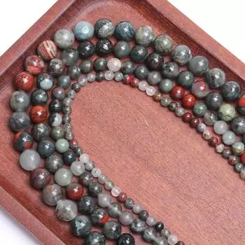 Бусины модные 4/6/8/10 мм африканский кровавый камень браслет ожерелье натуральное изготовление ювелирных изделий своими руками аксессуары бисерный материал брелок 6mm 1 string