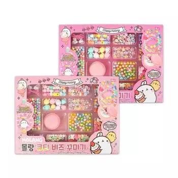 Бусины Molang Cutie, украшения, набор «сделай сам», ожерелье, набор из 2 предметов, 1 комплект, популярные корейские игрушки