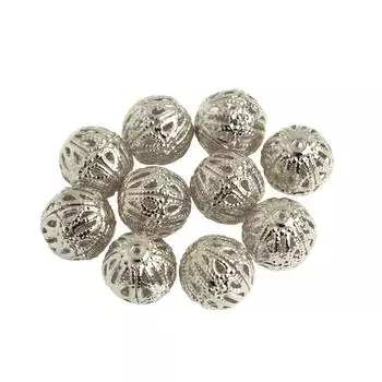 Бусины Nippon Chuko NBK Squash, серебряные, 10 шт., 10 мм, KE1140-S