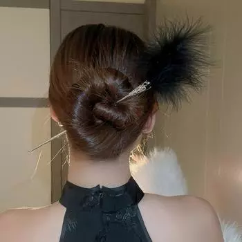 Бусины перья палочка для волос металлические заколки для волос ханьфу модные кисточки шпильки для волос женские/девочки D